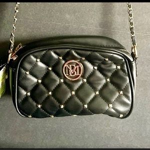 Studio Badgley Mischka Black Vegan Leather Crossbody Purse.